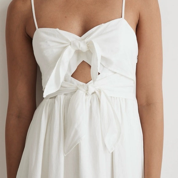 New Madewell Double-Tie Cutout Sweetheart Midi Dress - Picture 2 of 11